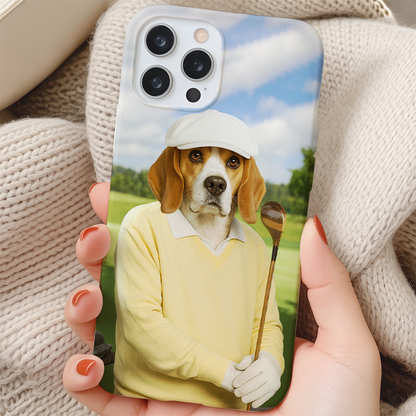 Custom Photo Golfer Dog Phone Case Gift For Dog Lovers
