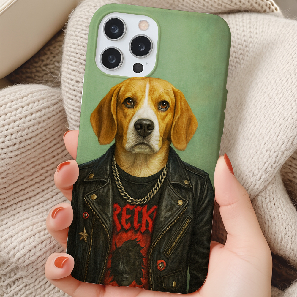 Custom Photo Rock n Roll Dog Phone Case _ Gift For Dog Lovers