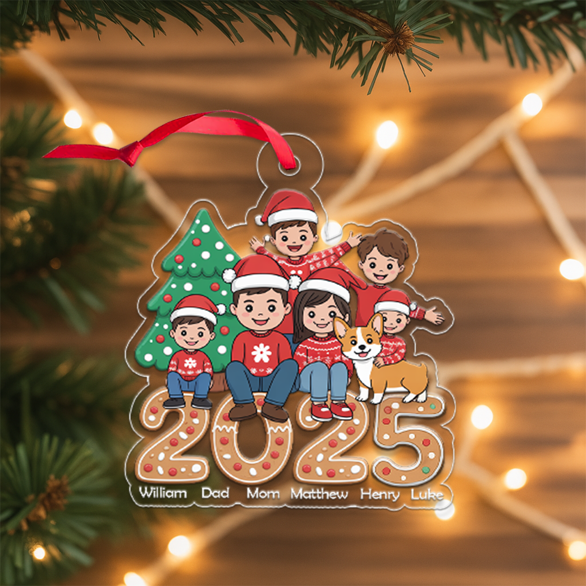 Making Memories Christmas Time - Family Personalized Custom Ornament2