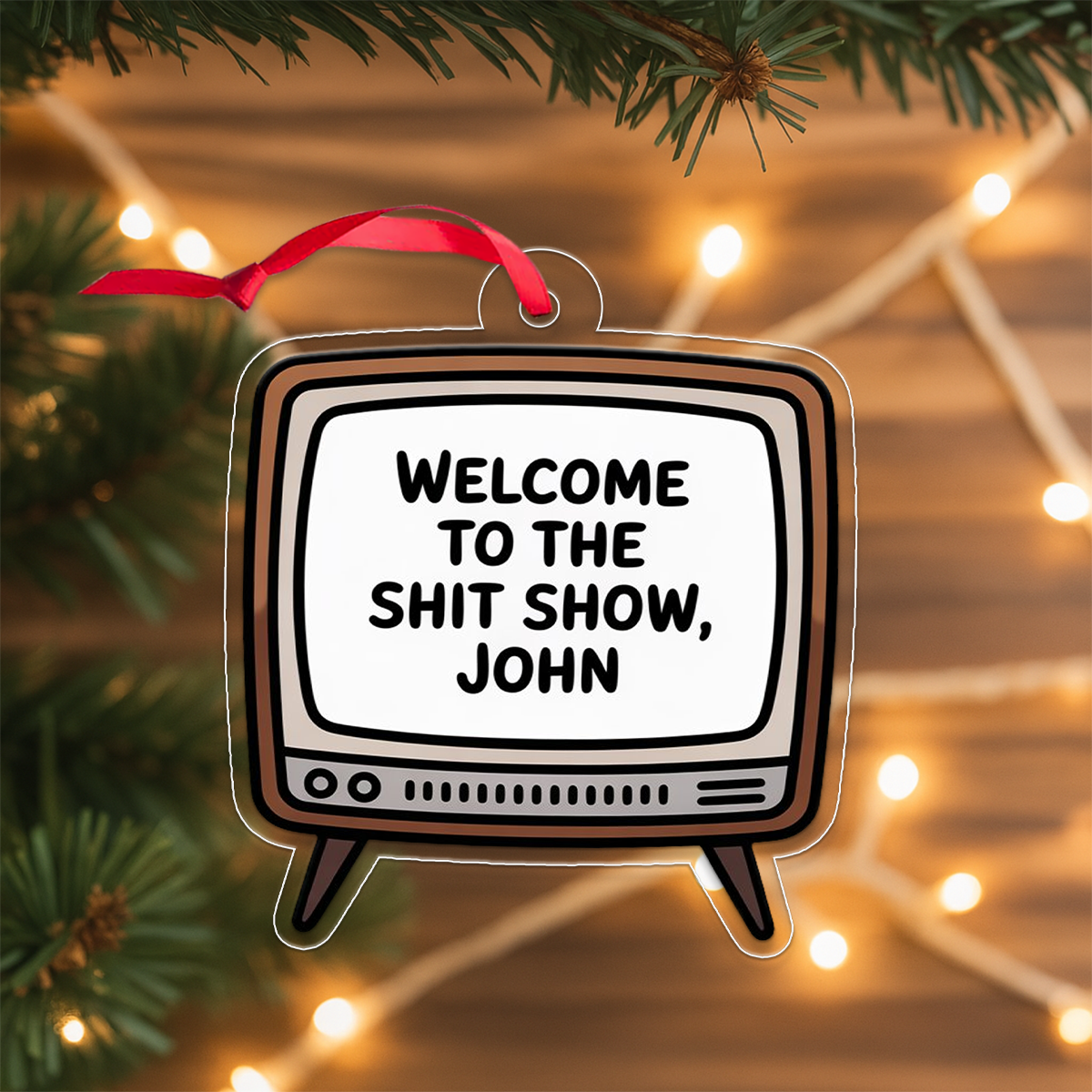 Personalized Welcome To Shjt Show Ornament, Custom Funny Christmas Ornament, Adult Humor Ornament, Gag Gift for Friend, Holiday Decoration