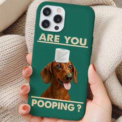 Custom Photo Funny Dog In Bathroom Phone Case