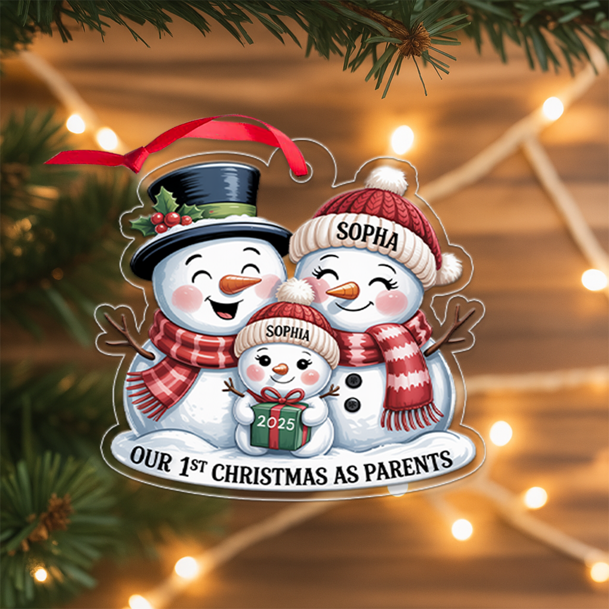 Our 1st Christmas As Parents Snowmen Ornament2