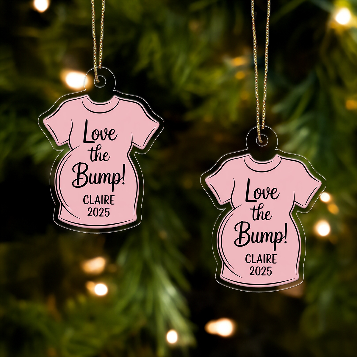 Personalized Love the Bump Ornament, Custom Pregnancy Ornament, Mom To Be Gift, Expecting Parents Ornament, Baby Announcement Keepsake