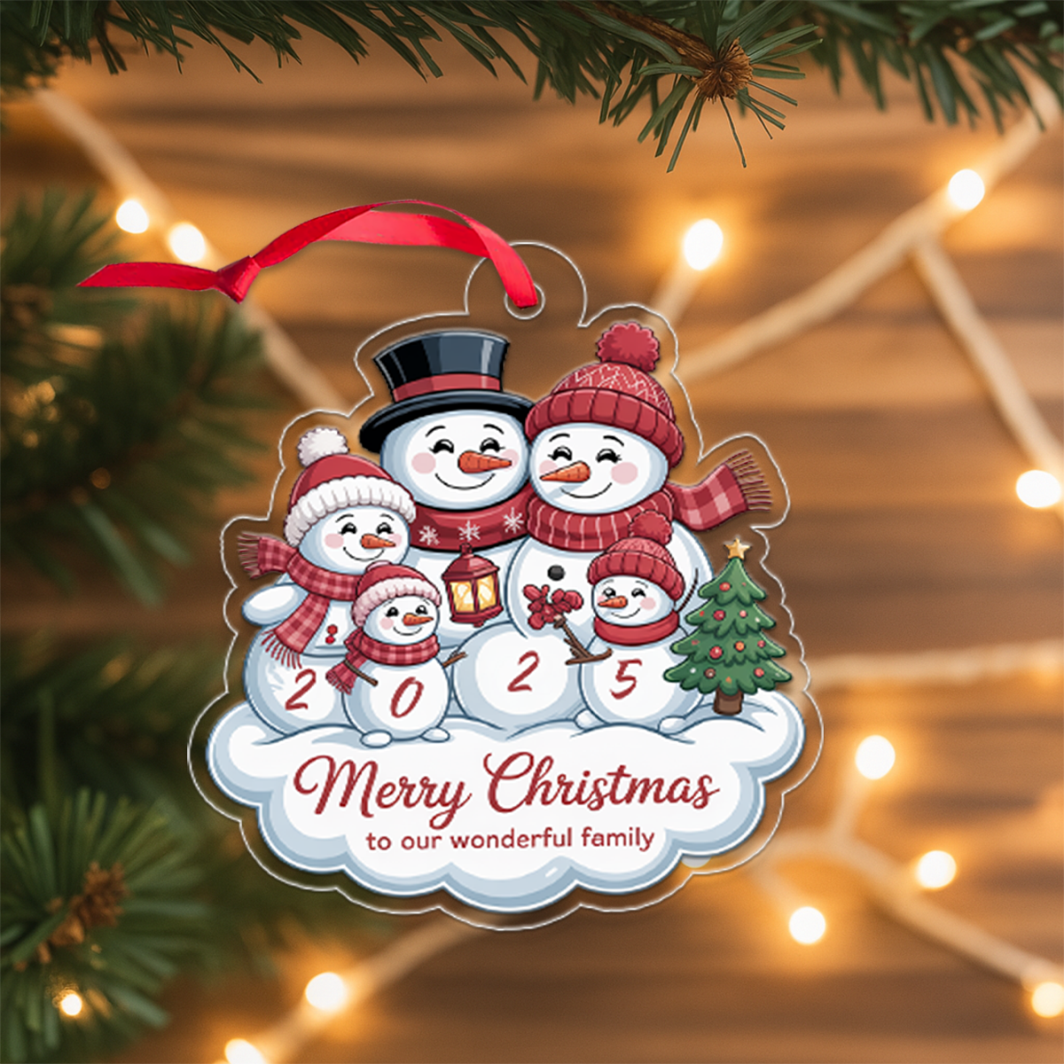 Custom Snowman Xmas Ornament