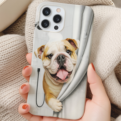 Custom Dog Photo Dog In Bathroom Phone Case Gift For Dog Lovers