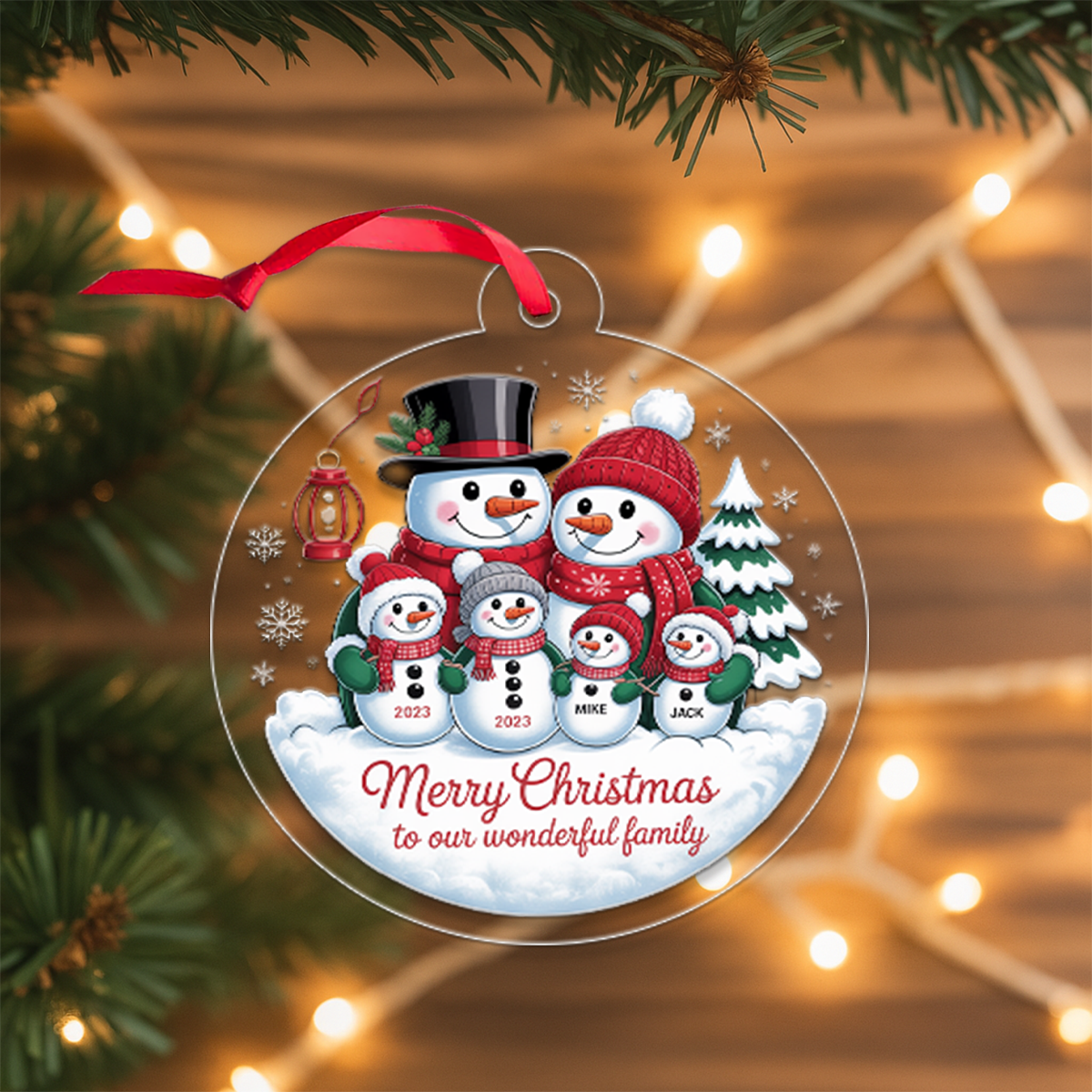 Custom Snowman Xmas Ornament2