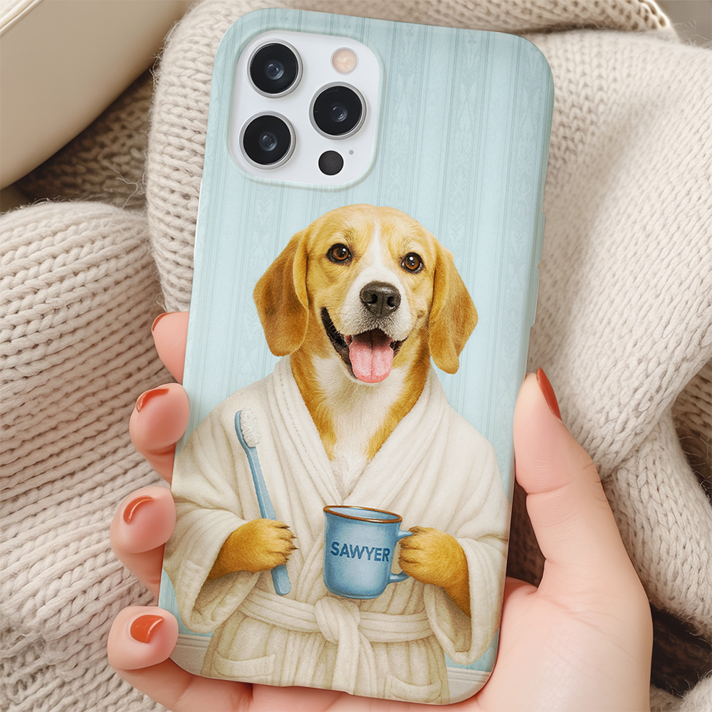 Custom Photo Dog Bathroom Phone Case