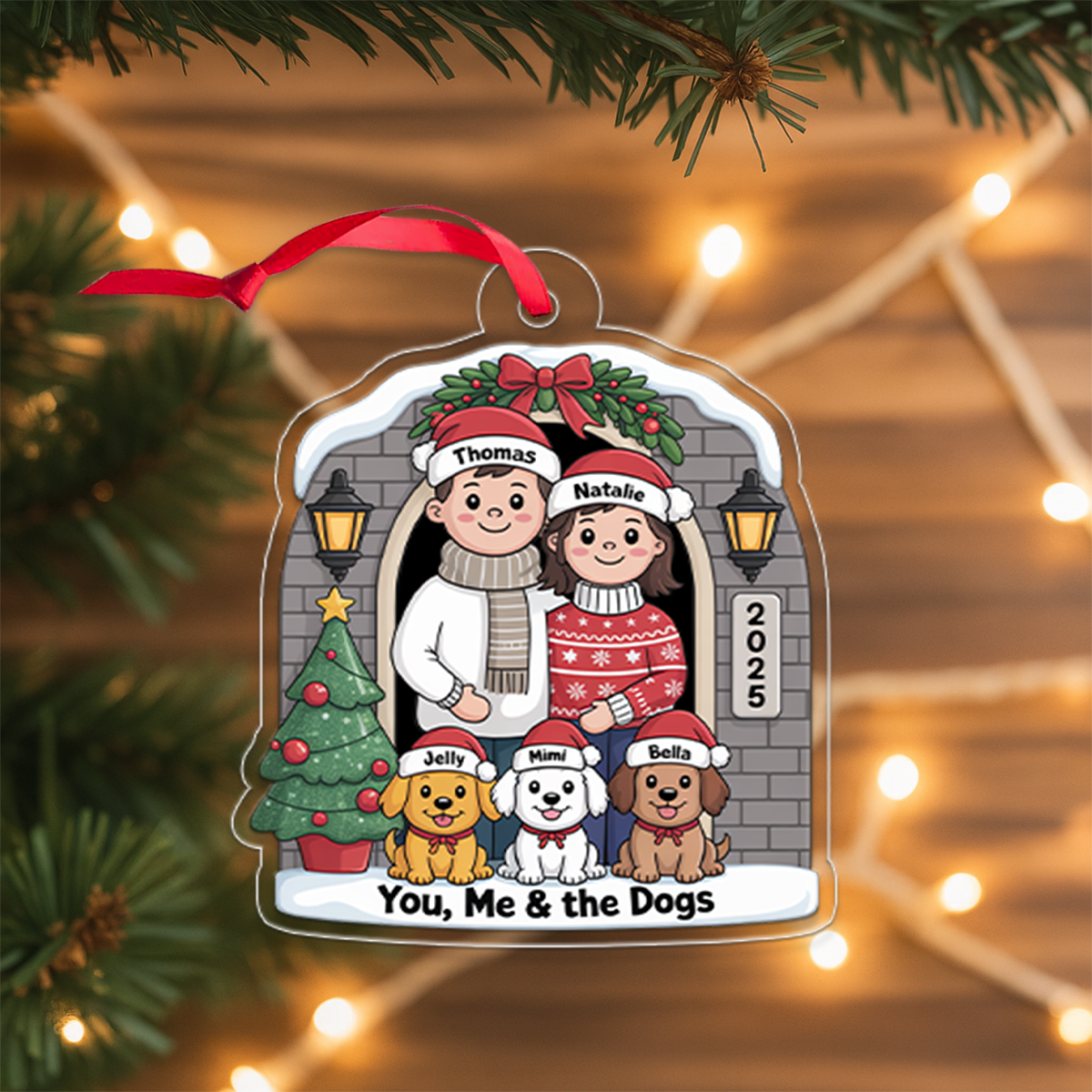 Personalized Farmhouse Couple Christmas Ornament5
