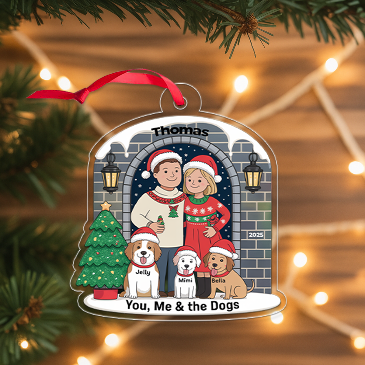 Personalized Farmhouse Couple Christmas Ornament