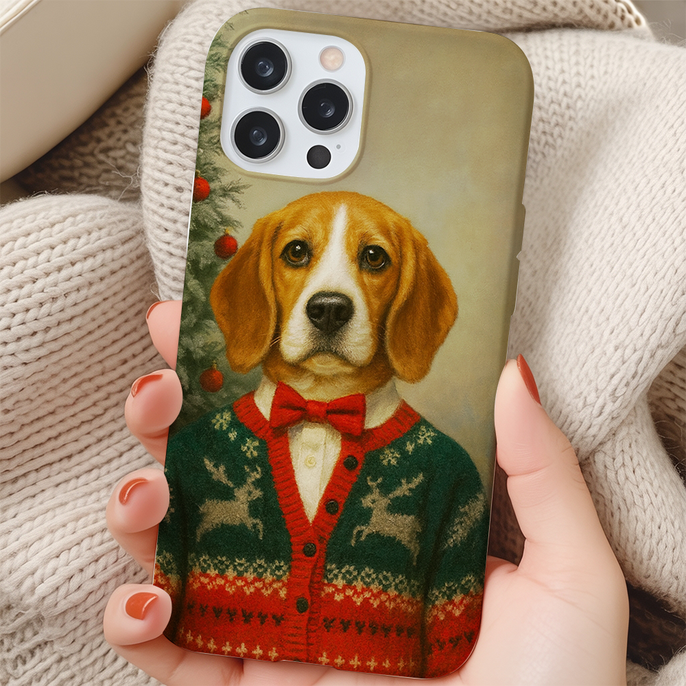 Custom Photo Christmas Dog Phone Case Gift For Dog Lovers
