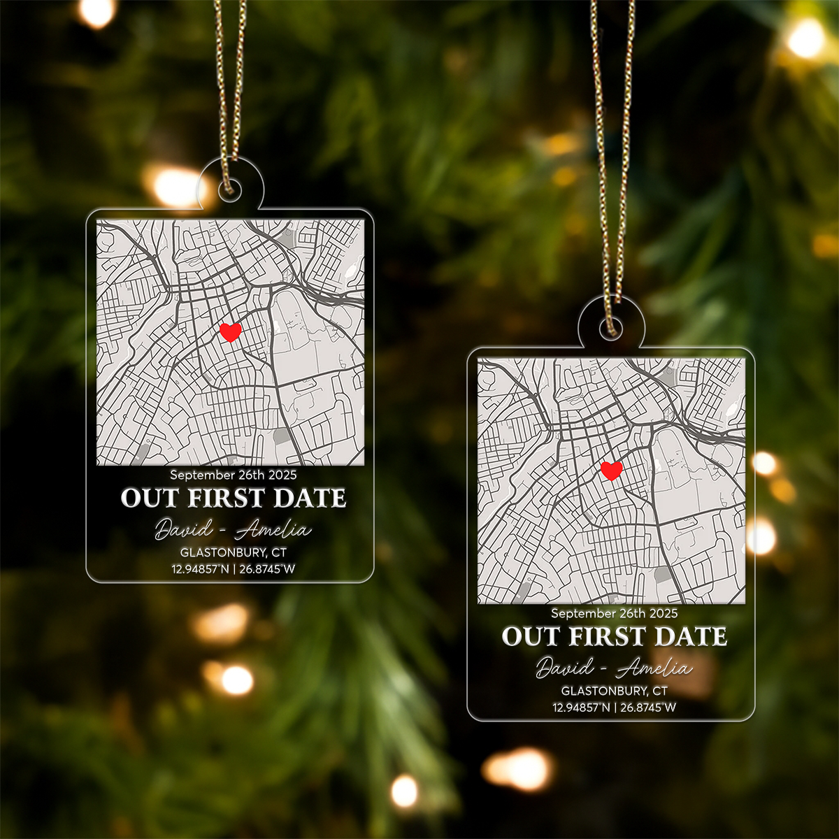 Custom Map Our First Date Couple