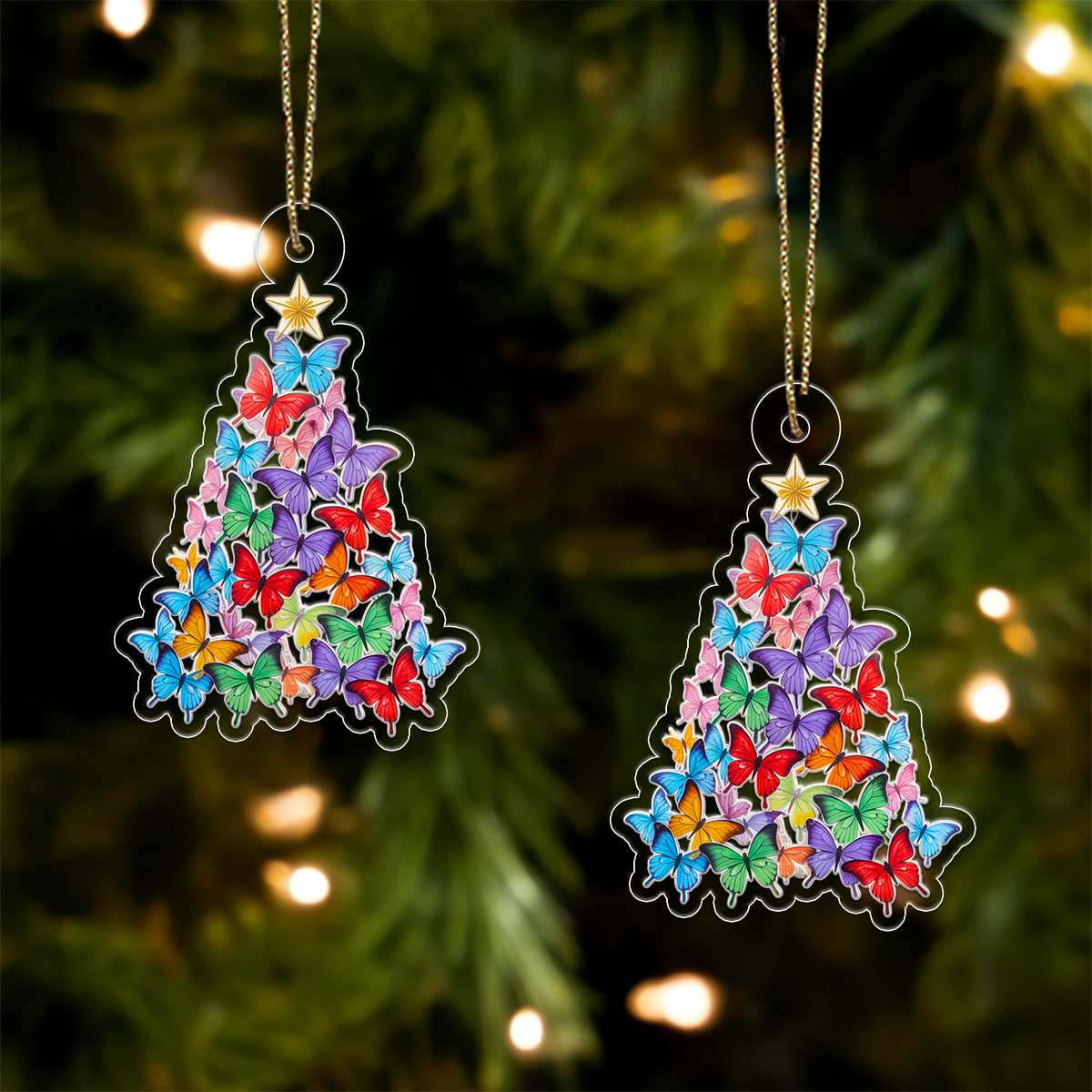 Colorful Butterfly Christmas Ornament