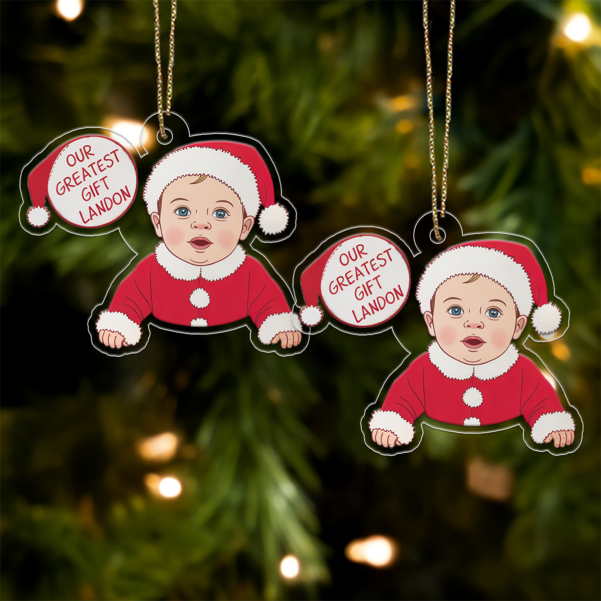 My First Christmas - Personalized Custom Upload Photo Ornament2