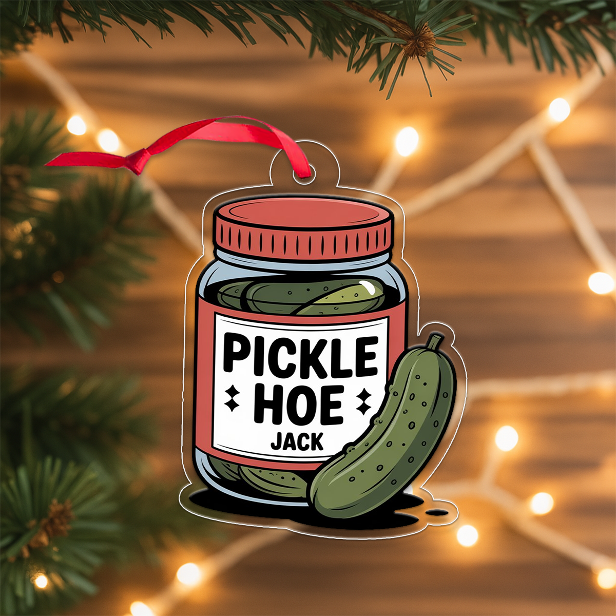 Personalized Pickle Hoe Ornament2