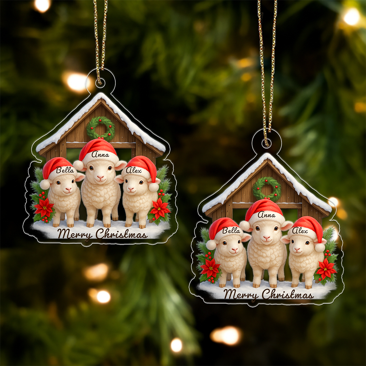 Custom Name Farmer Sheep Xmas