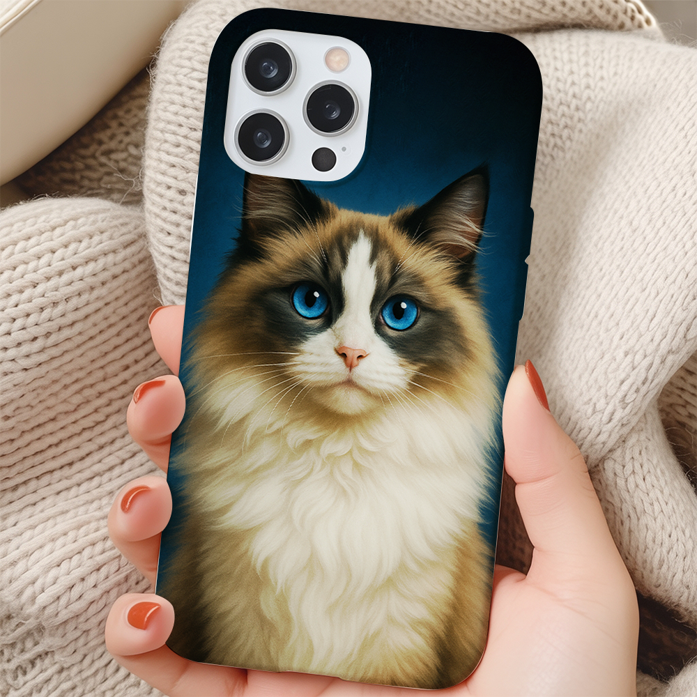 Custom Cat Deep Blue Phone Case
