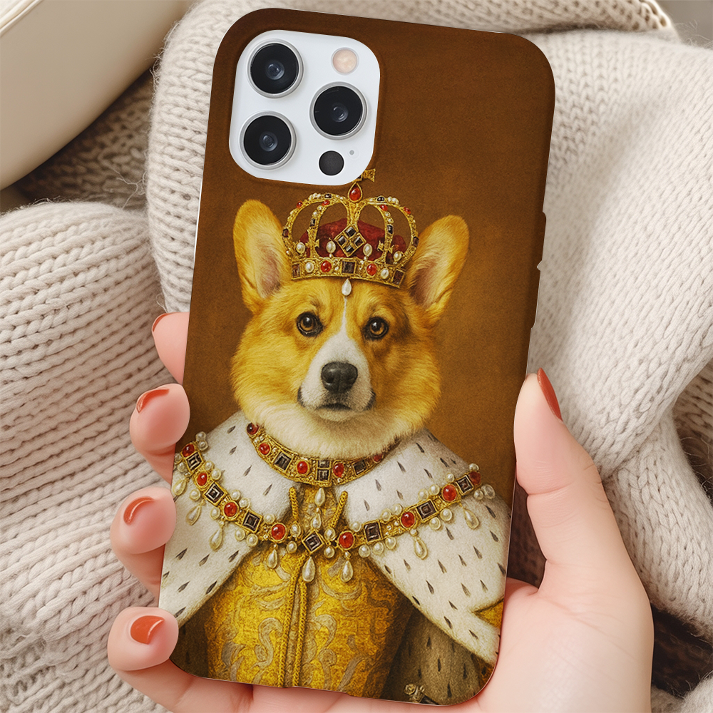 Custom Photo Crowned Queen Dog Phone Case Gift For Dog Lovers