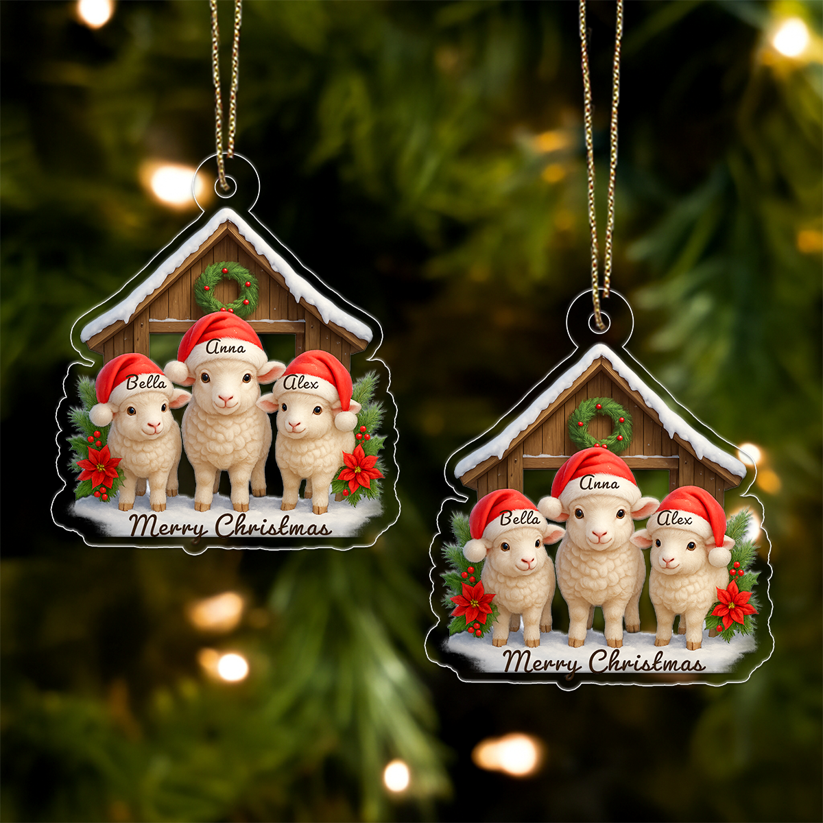 Custom Name Farmer Sheep Xmas