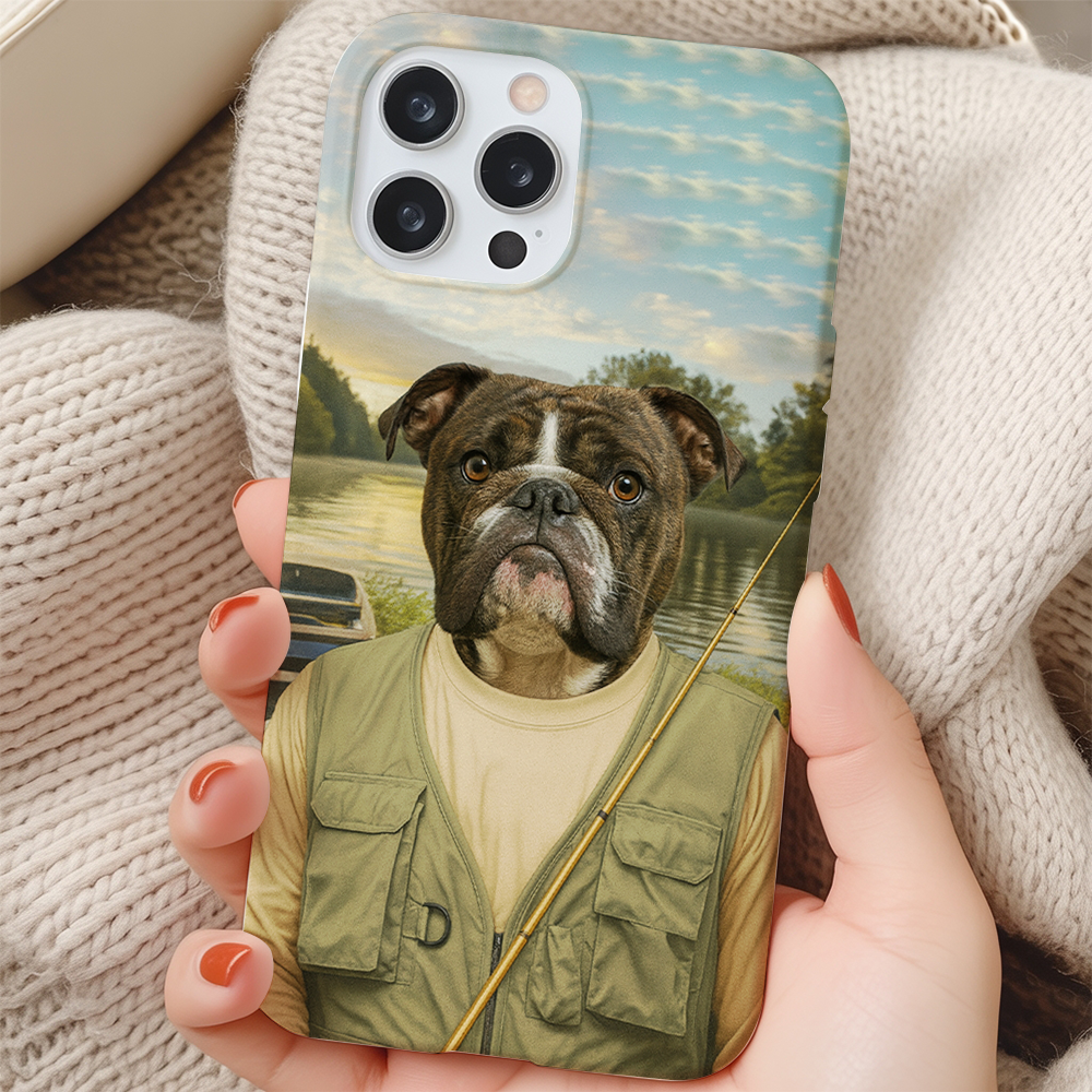 Custom Photo Fisherman Dog Phone Case