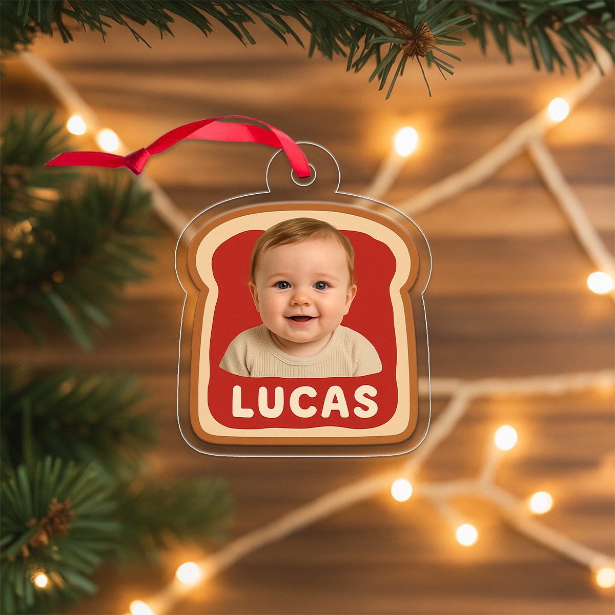 Custom Photo Baby Spread Ornament, Personalized New Baby Christmas Ornament, First Christmas Keepsake, Holiday Decoration