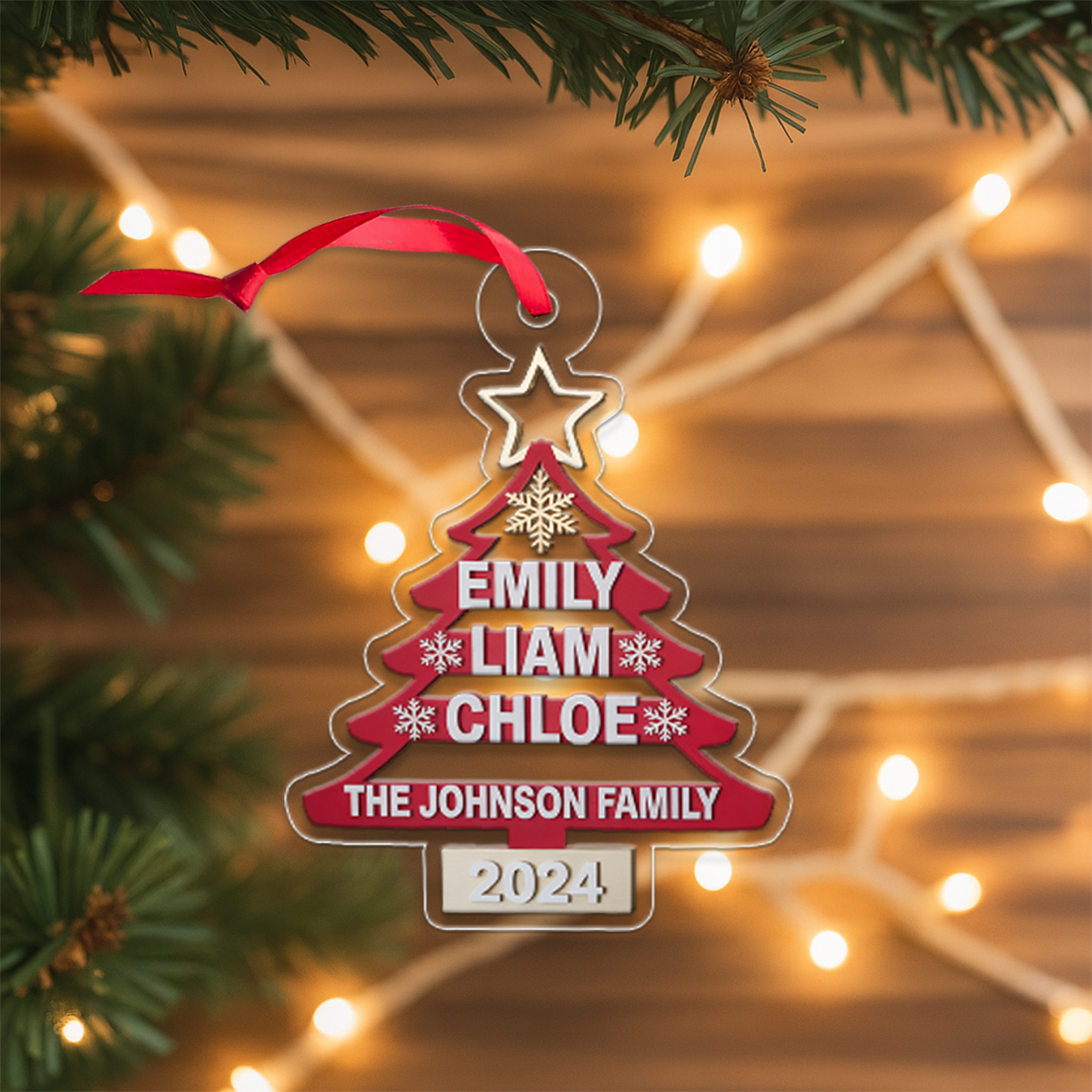 Personalized Family Acrylic Ornament