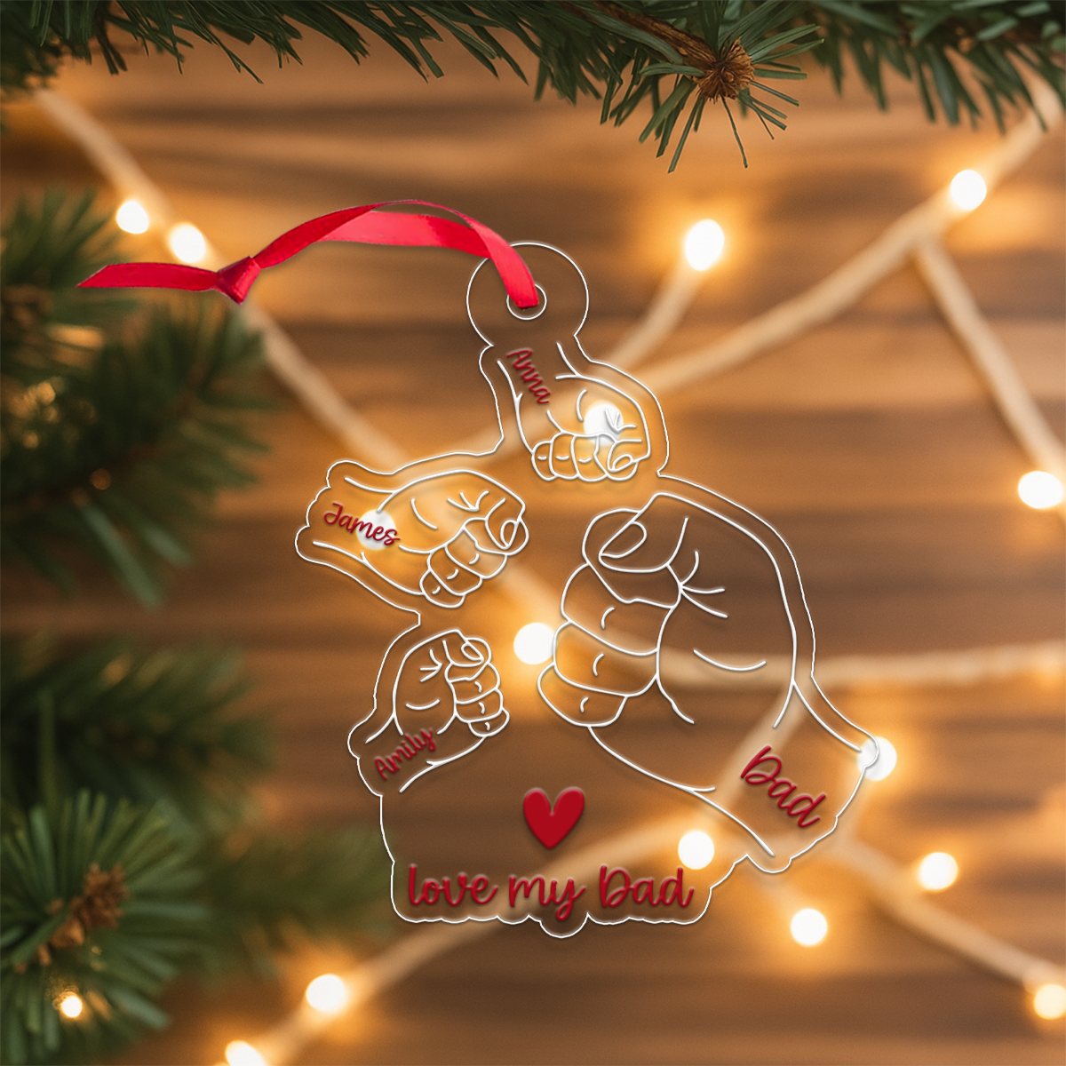 Custom Name Dad Hand Family