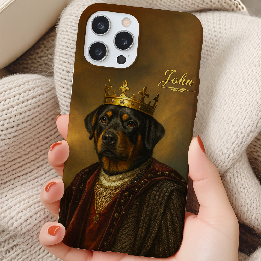 Custom Photo Crown King Dog Phone Case Gift For Dog Lovers