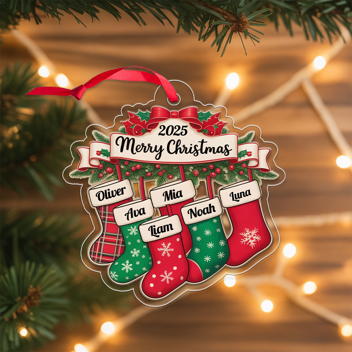 Custom Name Family Xmas Socks