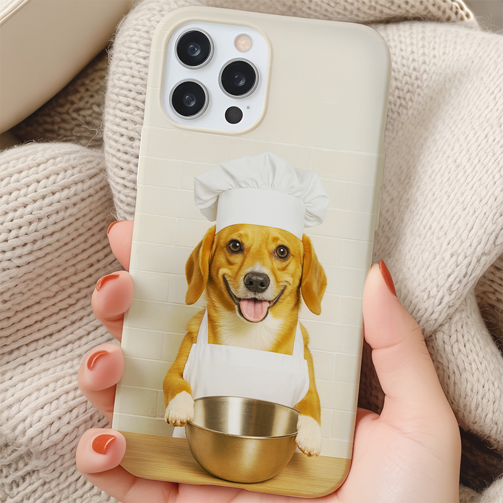 Custom Photo Dog Chef Phone Case Gift For Dog Lovers