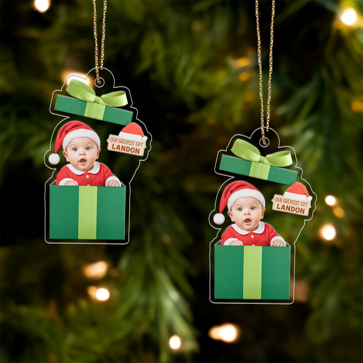 My First Christmas - Personalized Custom Upload Photo Ornament