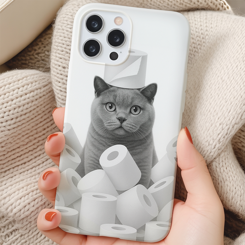 Custom Photo Cat Bathroom Phone Case