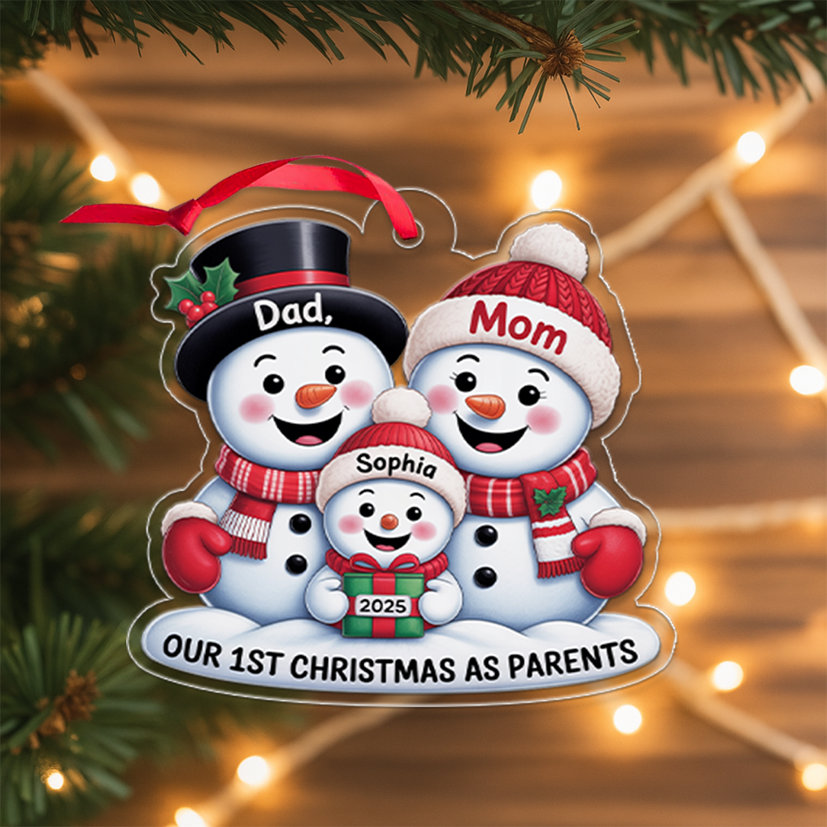Our 1st Christmas As Parents Snowmen Ornament