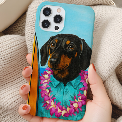 Custom Photo Surfer Dog Phone Case Gift For Dog Lovers
