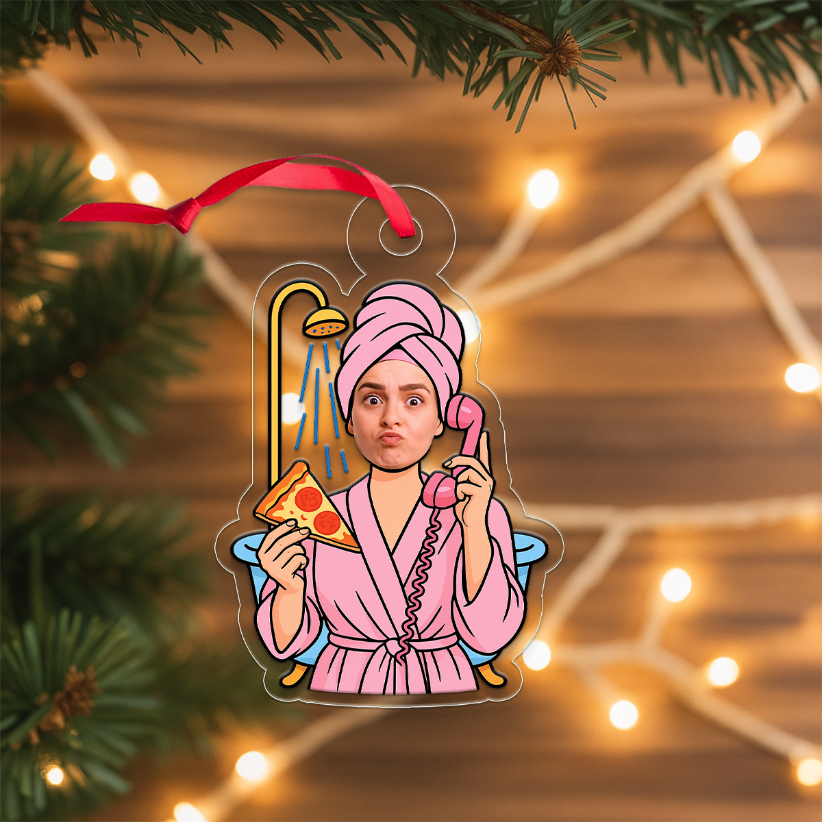 Custom Photo Face Spa Day Ornament, Personalized Funny Christmas Ornament, Self Care Holiday Decoration, Spa Lover Gift, Relaxing Keepsake