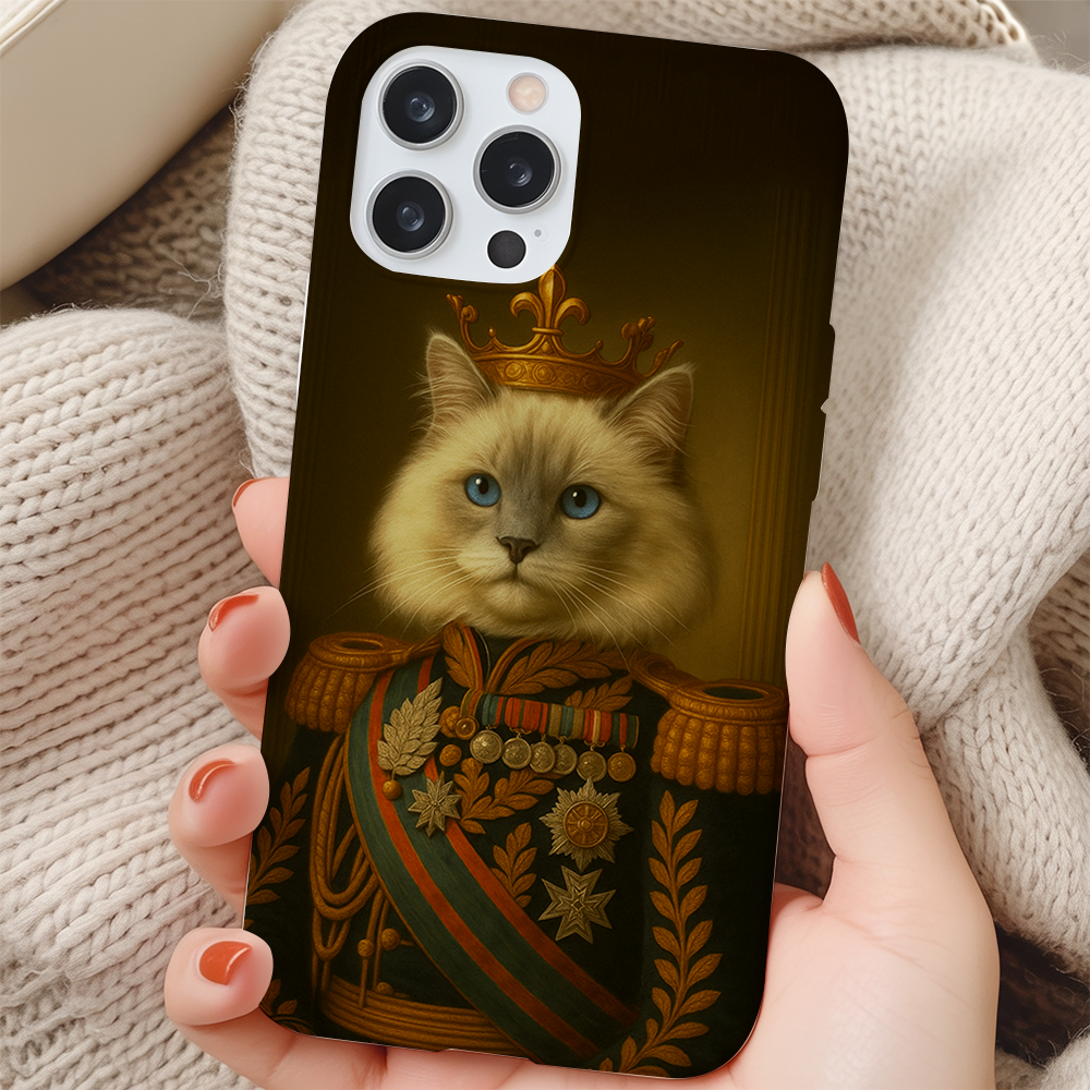 Custom Photo Cat King Crown Royal Phone Case _ Gift For Cat Lovers