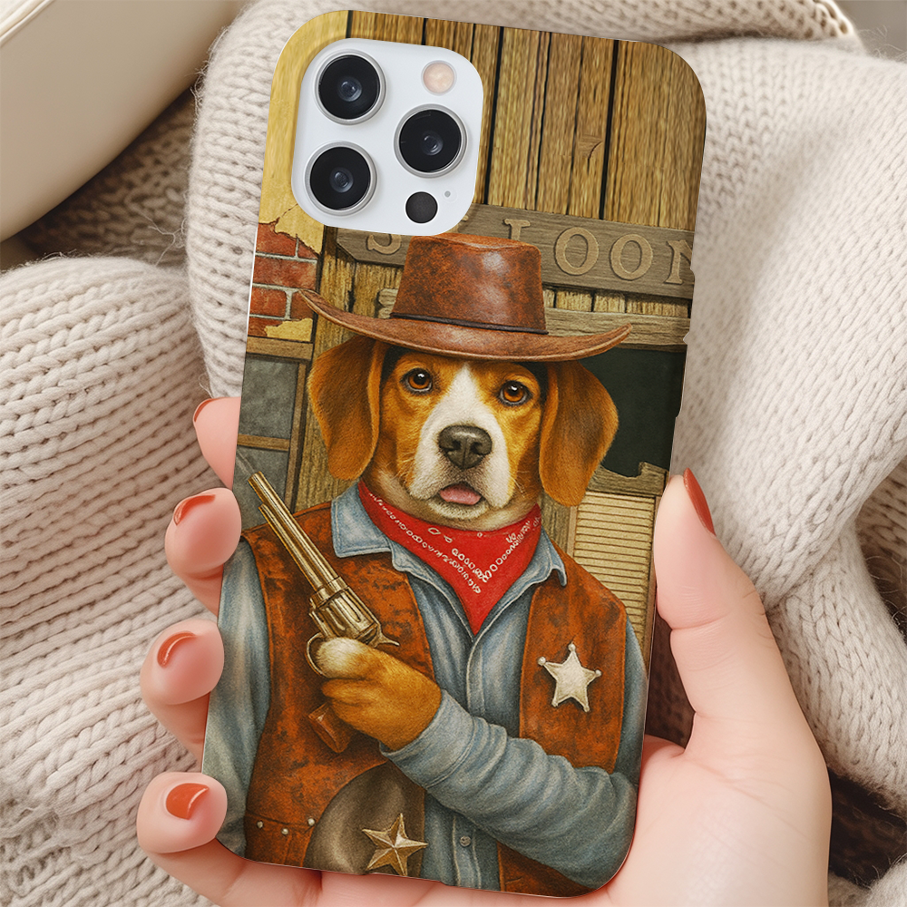 Custom Photo Dog Cowboy Phone Case