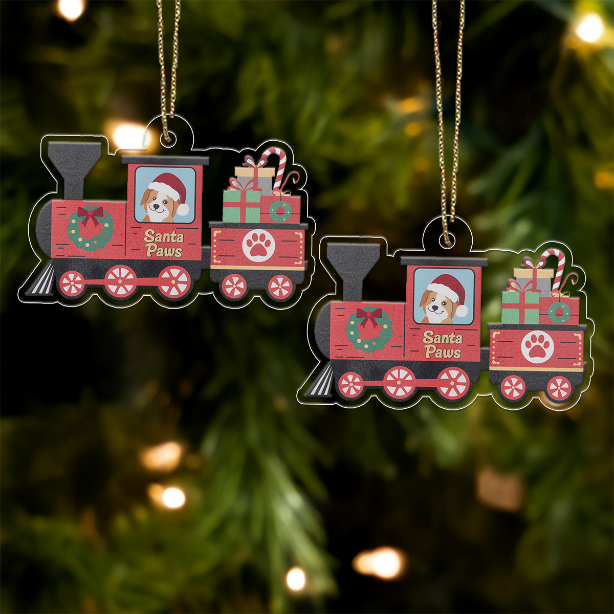Acrylic ornament xmas train