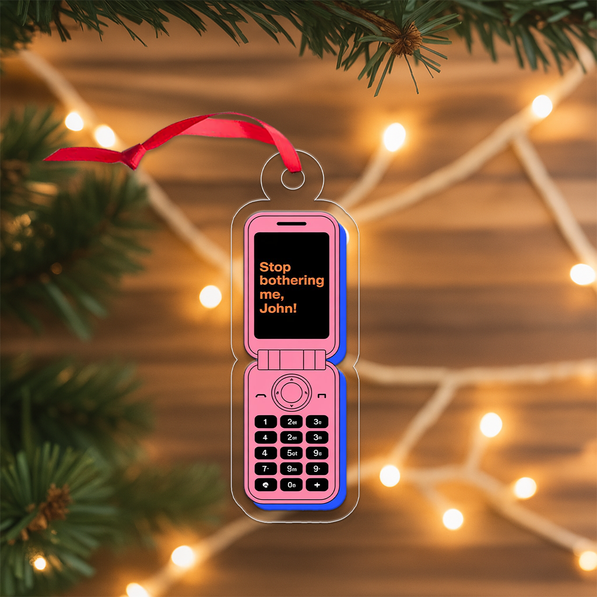 Personalized Stop Bothering Ornament, Custom Funny Tech Christmas Ornament, Gift For Friends, Holiday Decoration