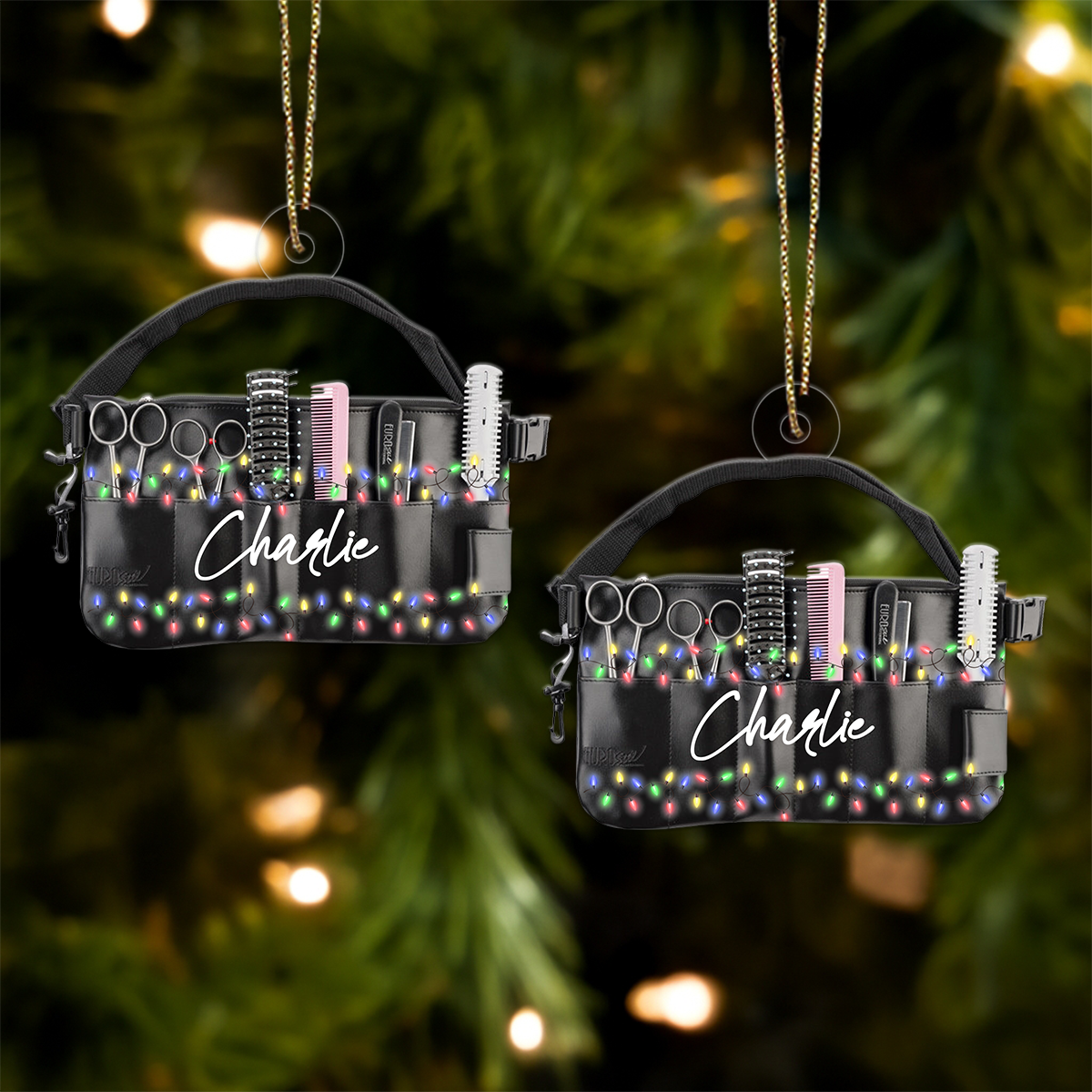 Custom NameHair Stylist Blowdryer Christmas