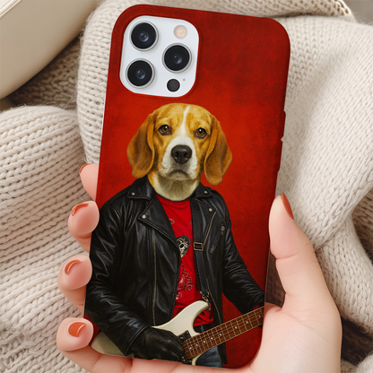 Custom Photo Guitarist Dog Phone Case Gift For Dog
