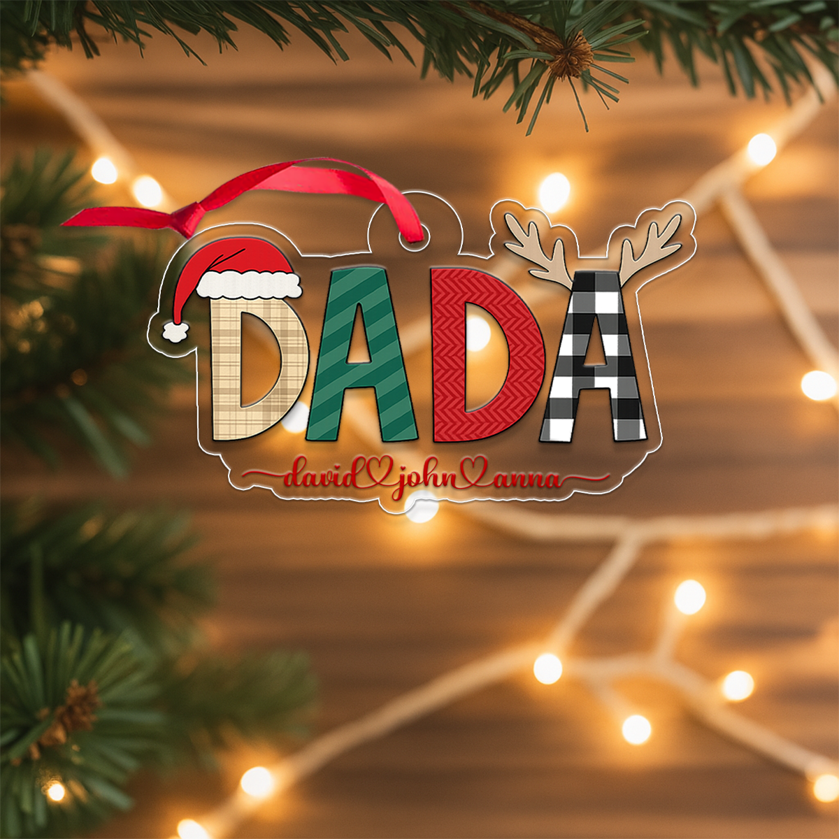 Custom Name Kids Dada For Dad Xmas