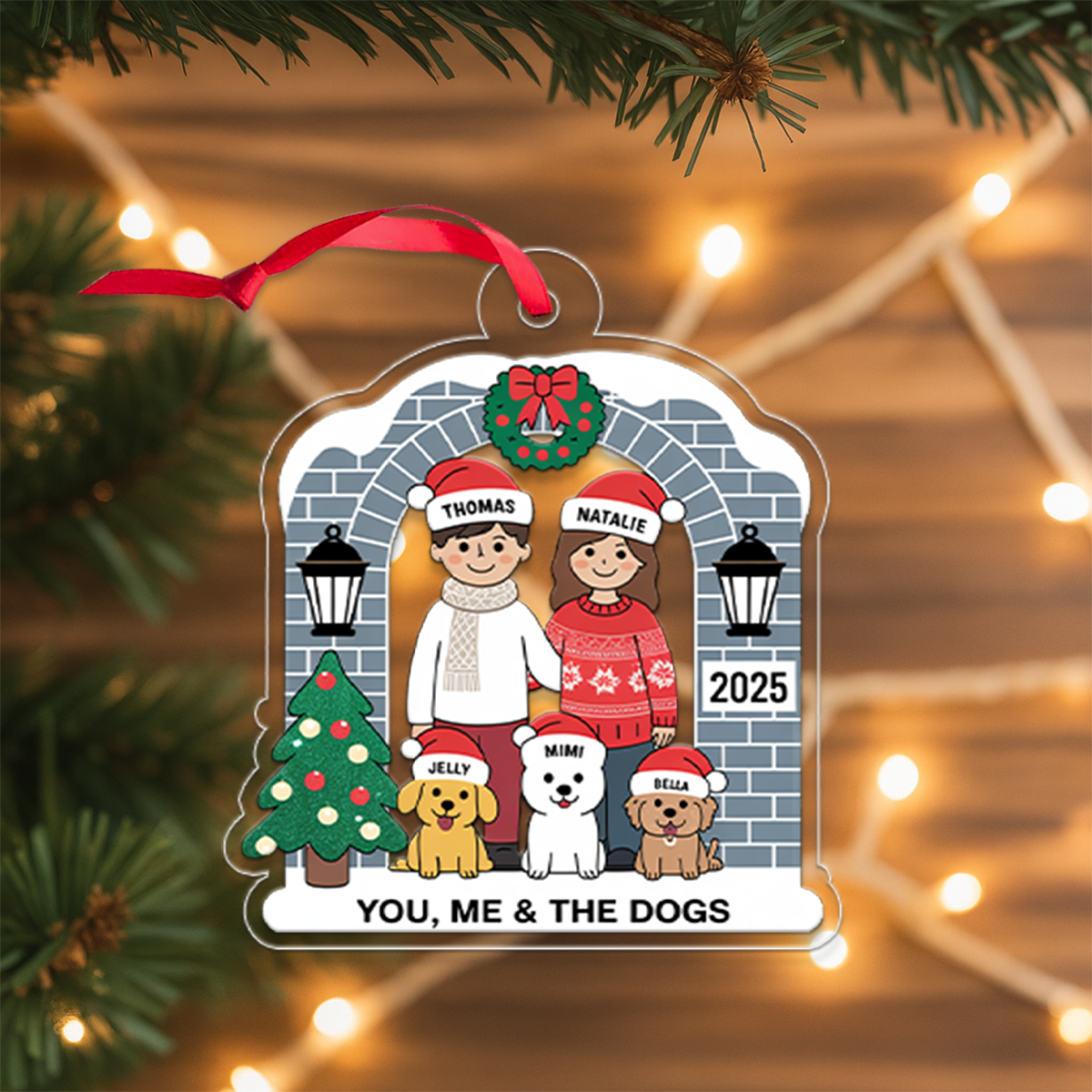 Personalized Farmhouse Couple Christmas Ornament4