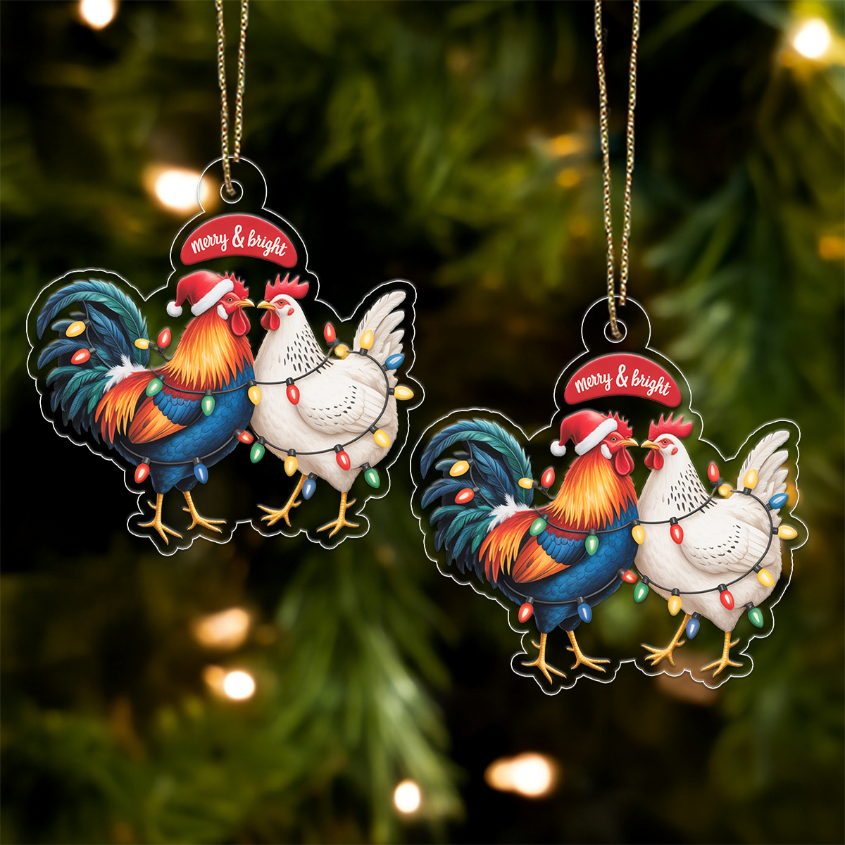 Customized Chicken Christmas Ornament for Farmer