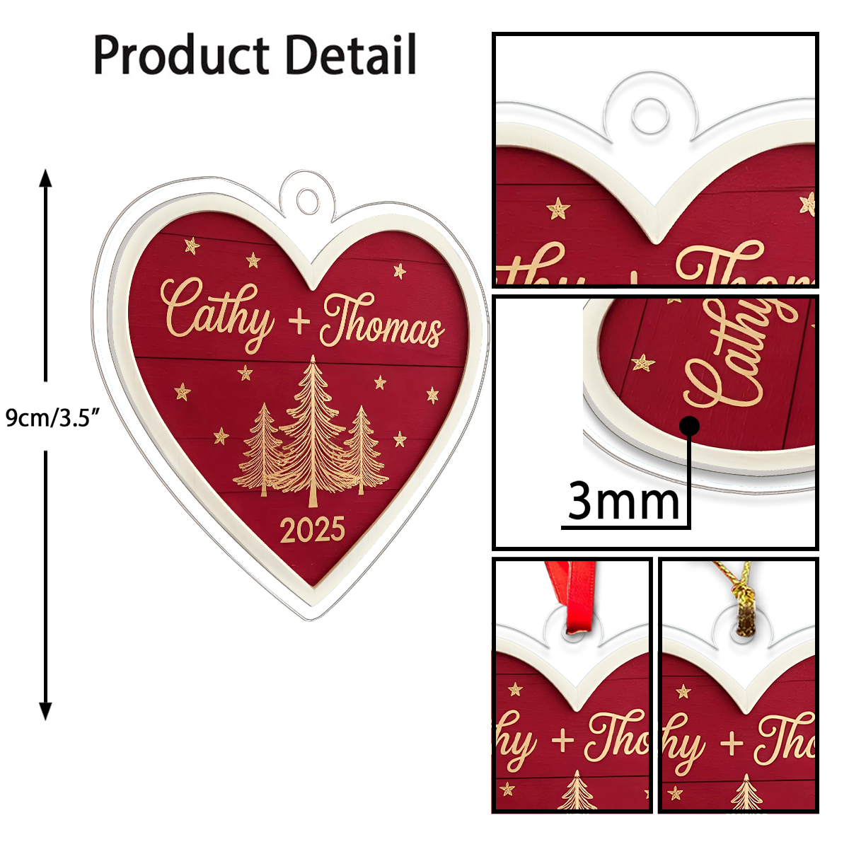 Personalized Our First Christmas Ornament, Custom Couple Ornament for Newlyweds, Engagement Gift, Wedding Anniversary Holiday Keepsake