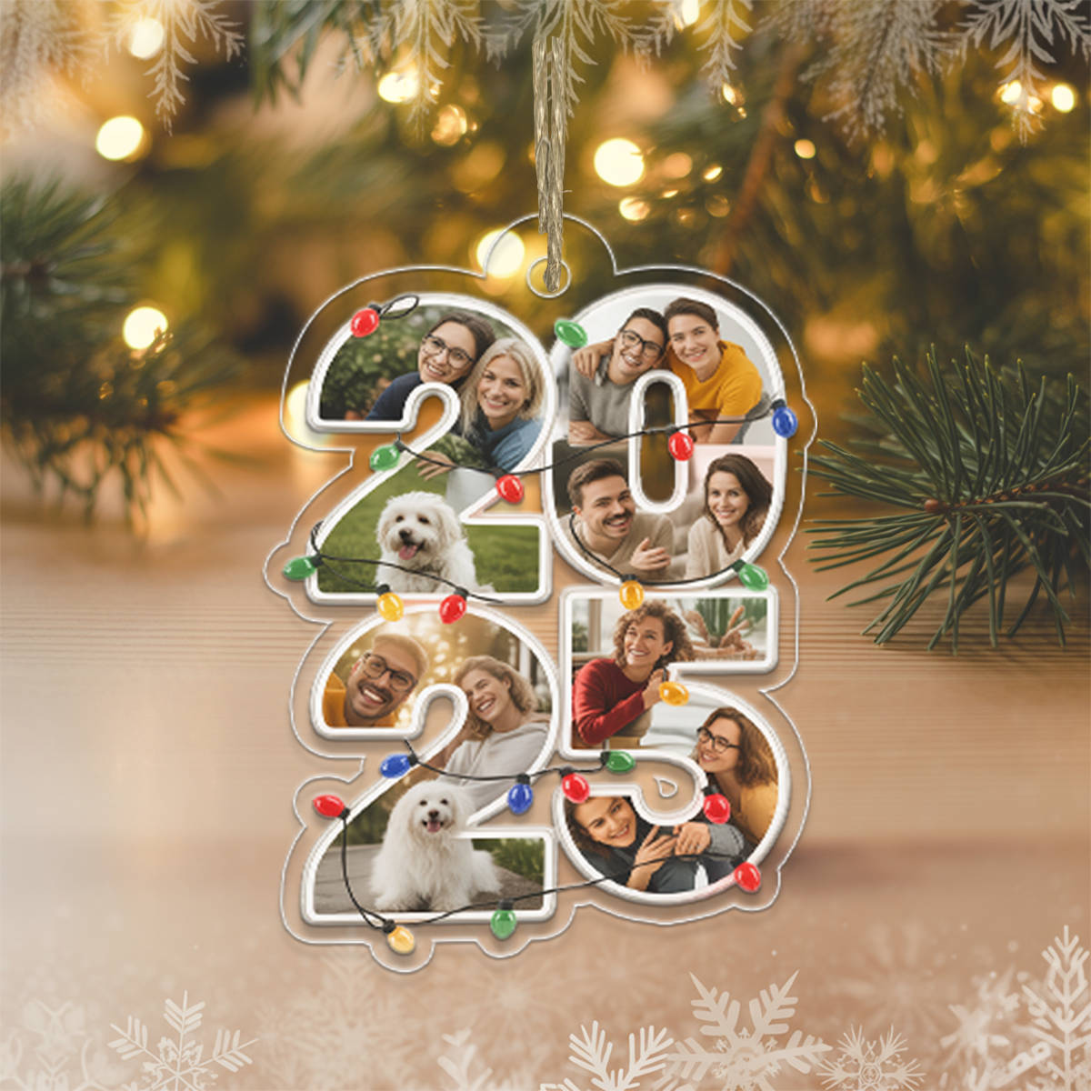 Custom Photo What A Year - Personalized Custom Shaped Acrylic Ornament2