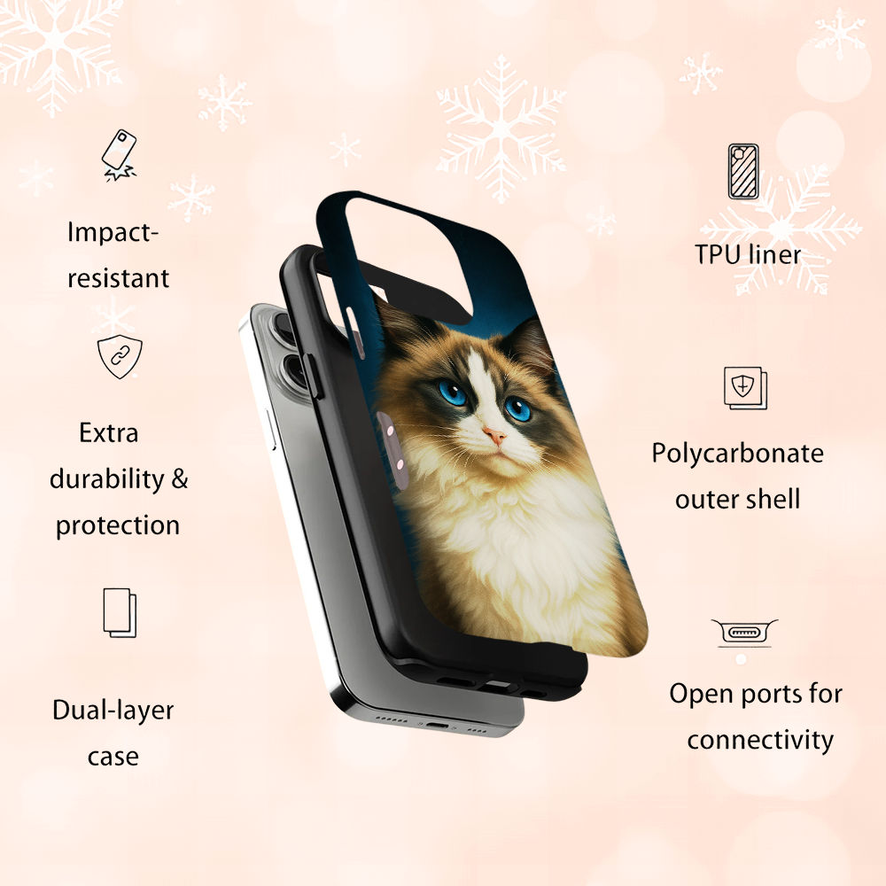 Custom Cat Deep Blue Phone Case