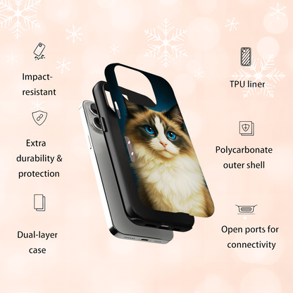 Custom Cat Deep Blue Phone Case