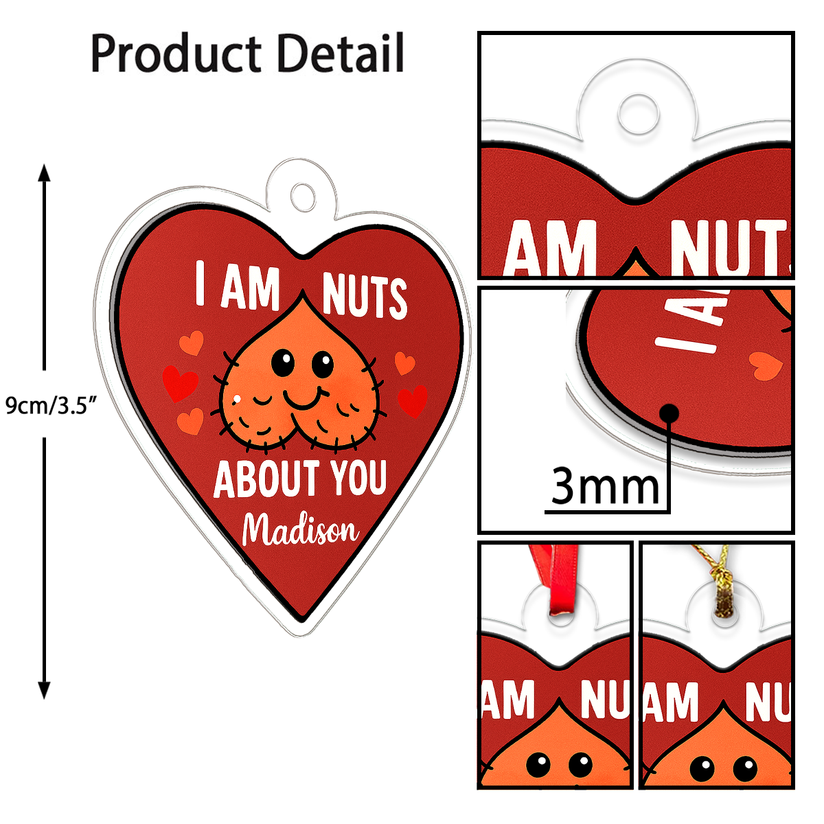 Personalized I Am Nuts About You Ornament, Custom Couple Ornament, Funny Love Gift, Adult Ornament, Peanut Love Gift