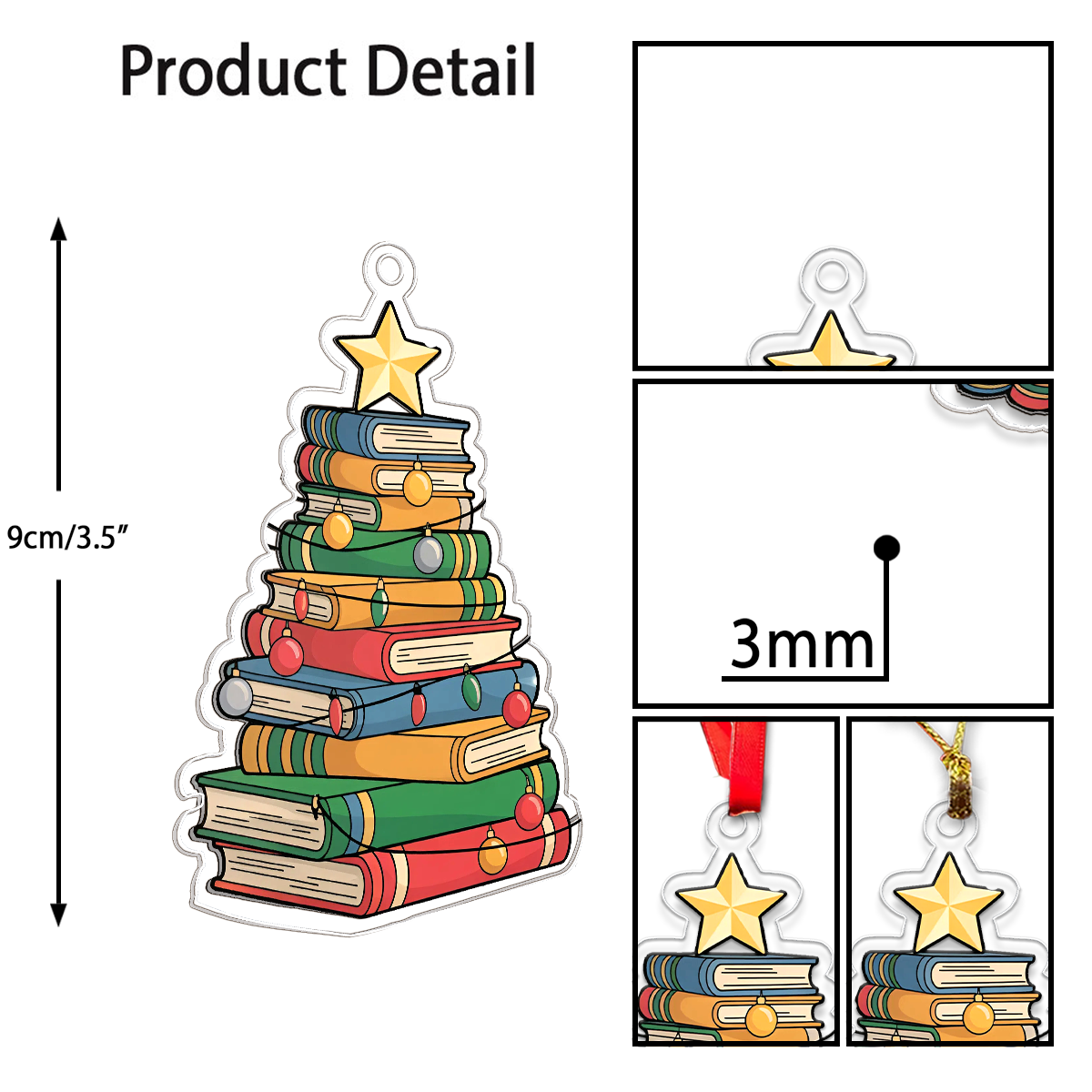 Christmas Book Tree Ornament 2 Acrylic Ornament Christmas Gift