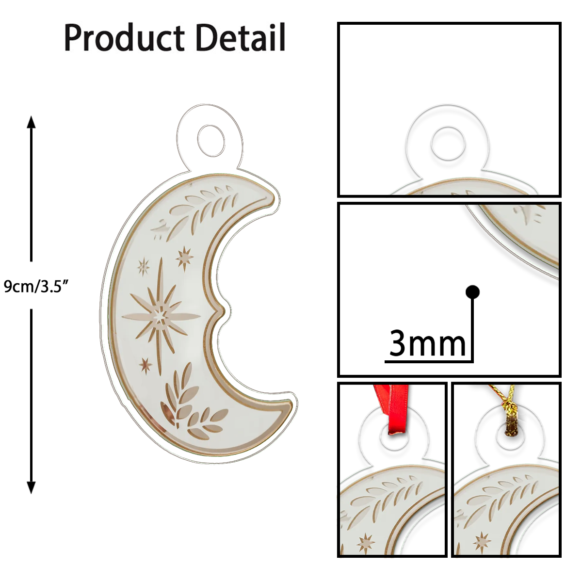 Moon acrylic ornament